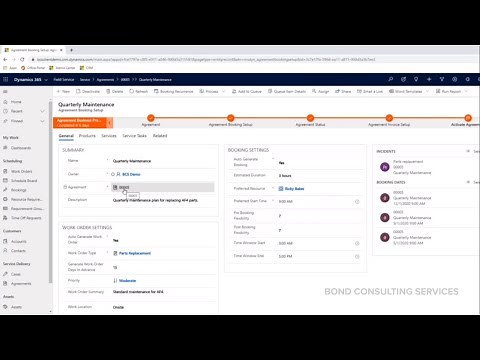 Dynamics 365 Field Service | Agreements & Booking Setup