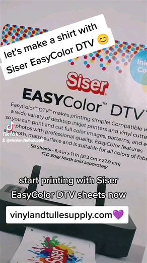 Vinyl and Tulle Supply | Part 2 ❤️ Make a Tshirt with Siser EasyColor DTV! #vinylandtullesupply #siser #inkjetprinter #DTV #siserdtv #inkjet #printable #tshirt... | Instagram