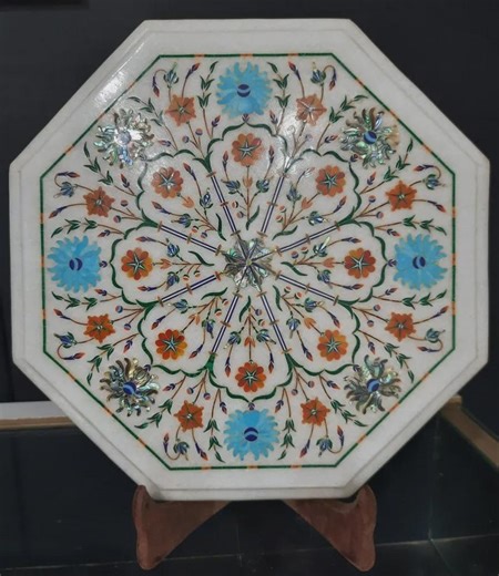 Handmade Marble Table Top Inlay Art: Floral Mosaic Coffee Table Decor - Etsy