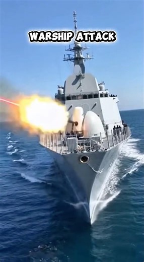 Warship Live Fire Simulation | AI-Generated Naval Combat Scene