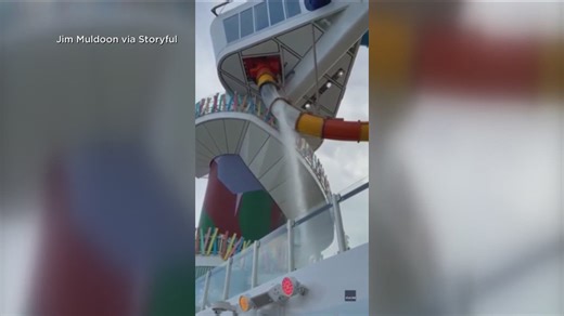 Cruise ship water water slide breaks apart, injuring one