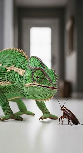 You’ve Never Seen a Chameleon’s Tongue Hunt Catch Prey Instantly #wildlife #nature #chameleon