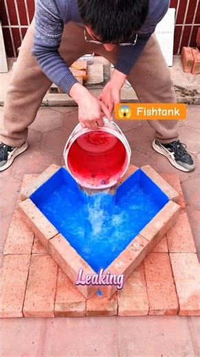 DIY Backyard Fish Pond! 🐟✨ | Step-by-Step Brick Build #DIY #HomeImprovement #Satisfying#Goldfish