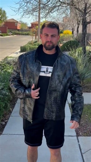 Crocodile Leather Jacket Walk-Around | Bring the Leather #leathercompany #fashion