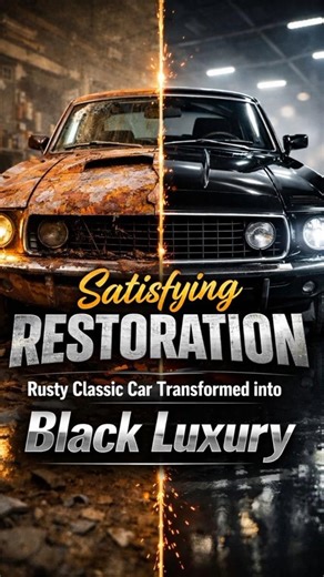 Satisfying Restoration | Rusty Classic Car Transformed into Black Luxury #restorationproject #car