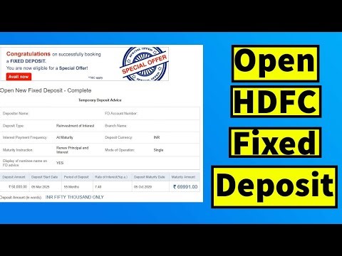 How to Open HDFC Bank Fixed Deposit through Net Banking