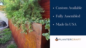 PLANTERCRAFT Corten Steel metal planter box, Rectangular sizes, Modern garden steel planters For Commercial And Residential Outdoor Use.