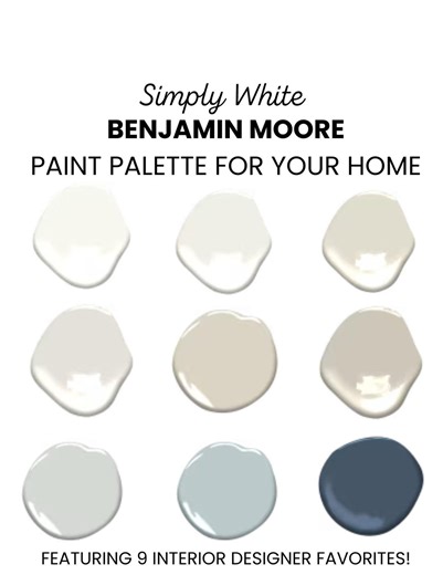 Benjamin Moore Simply White Paint Palette: 9 Neutral Colors (PDF) - Etsy