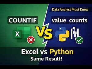 Excel COUNTIF vs Python value_counts | Same Result | Data Analyst Skills