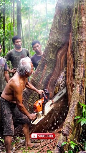 The Untold Story of a Massive Tree in the Wilderness #lumberjack#treecutting#woodworking#chainsaw