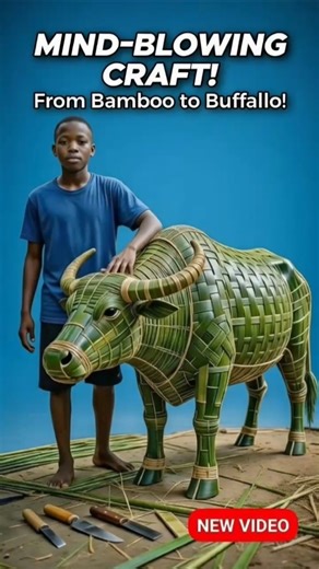 MIND-BLOWING Craft! 🐃 From Bamboo to Buffalo #BambooArt