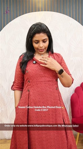 Yeame Cotton Hakoba Box Pleated Dress Code (11857)