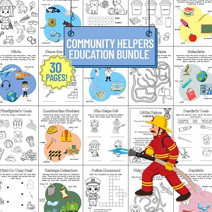 Community Helpers Activity Bundle: 30-page Professions Learning (PDF) - Etsy