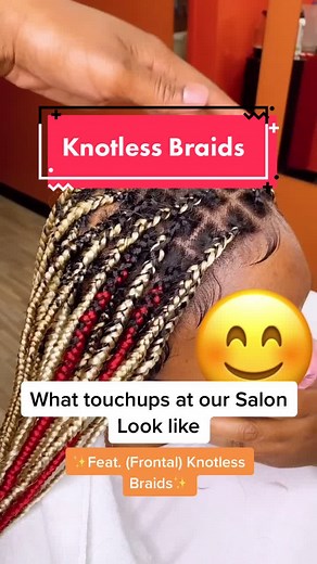 Our owner Aicha does knotless braids on a Frontal! #hair #salon #knotlessbraids