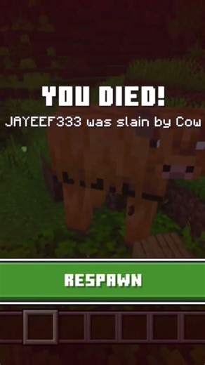 I GOT KILLED BY A COW😂 #minecraft #funny #minecraftgameplay #rage #trending #explorepage #fyp