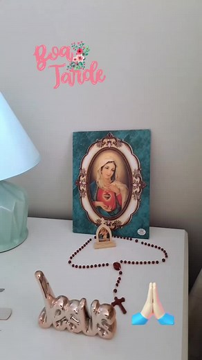 Prayer Altar Setup with Religious Symbols and Decor