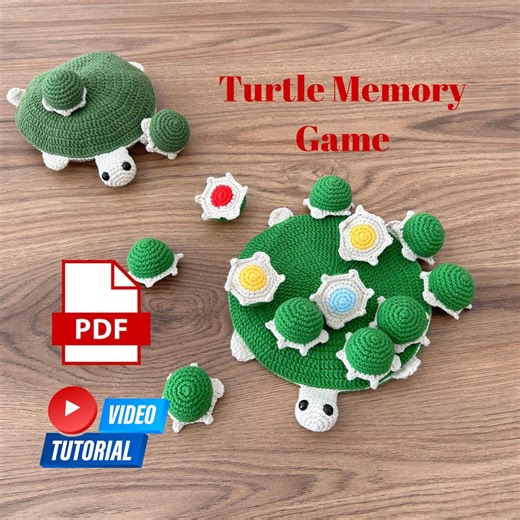 Crochet Turtle Memory Game Pattern: PDF Tutorial (digital Download)   Bonus Pattern - Etsy