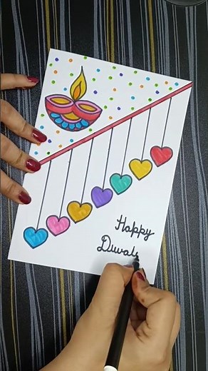 Happy Diwali greeting card easy #diwalicardmaking #diwalicardeasyhandmade #diy #diwaliwishes #craft