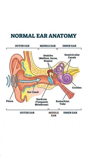 Normal Ear Anatomy: Structure #otorhinolaryngology #anatomy
