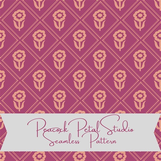 Retro Floral Seamless Repeat Pattern Hand Drawn Digital Art Spring PNG Digital Pattern Cute Flower Repeating Pattern Floral Sublimation - Etsy