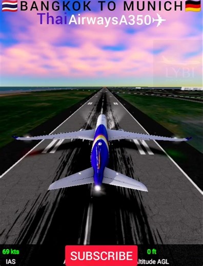 Bangkok to Munich in 60 Seconds! 🇹🇭✈️🇩🇪 #flightsim #msfs #aviation #landing #thailand #bangkok #reel