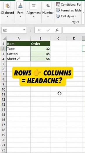 How to Convert Rows into Columns in Excel | 1 Second Trick!