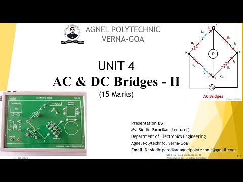 ELECTRONIC MEASUREMENTS - UNIT IV - AC & DC Bridges - Part-2