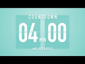 4 Minute Countdown Timer 🎶 Flip Clock with Jazz & Bells 🍵🔔