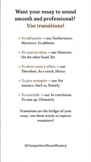 Master Essay Transitions | Boost Your Writing for Competitive Exams