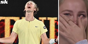 Watch: Sebastian Korda's girlfriend in tears following the American's win over two-time finalist Daniil Medvedev in the Australian Open