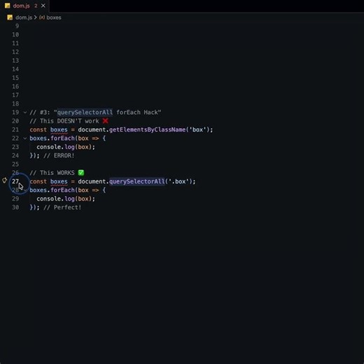 querySelectorAll forEach Hack || #javascript #coding #frontendcourse #programminglanguage