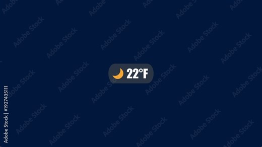 Weather forecast display with temperature at night temperature display nighttime weather widget temperature reading