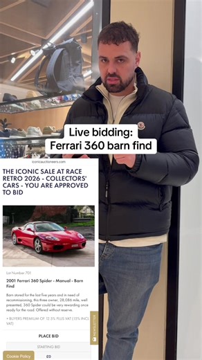 Live Bidding on Ferrari 360 Barn Find