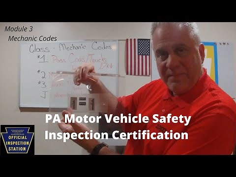 What are mechanic license codes? PA Motor Vehicle Safety Inspection Re-Certification Training