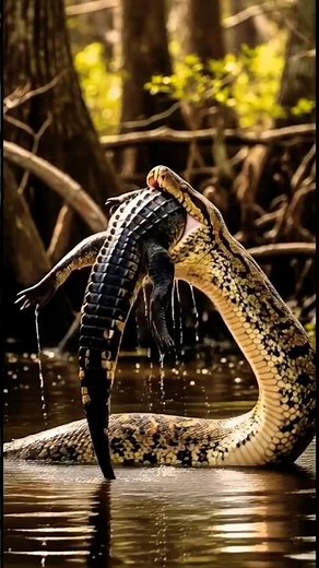 Python and Eats an Alligator | Shocking Wildlife Footage #amazinature #amazingwildlife