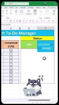 Excel To Do List With Progress Tracker - Create in 2 Minutes! #excel #todolistexcel #shorts