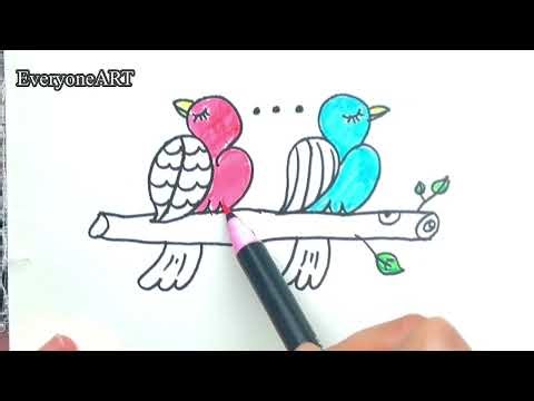 How to Draw Birds with 1212 | Simple Drawing