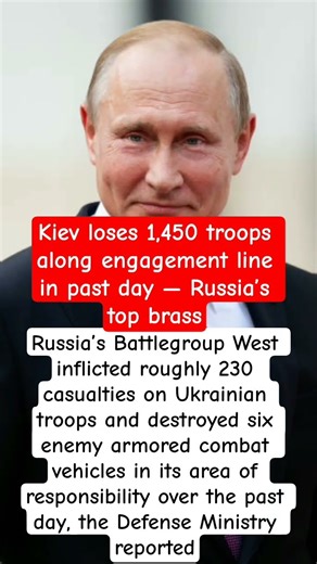 Kiev loses 1,450 troops along engagement line in past day — Russia’s top#ussiaukrainewar