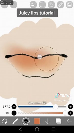 How to Draw Juicy Lips Tutorial on IbispaintX