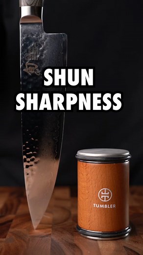 Transforming a Shun knife's edge to be razor sharp with the Tumbler Rolling Sharpener #shunknife #rollingsharpener #knifesharpening #tumblerusa