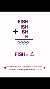 72K views · 180 reactions | FISH =? #puzzletime #puzzle #math #satmath #satexam #SATPrep #class8 #class9 #boardexams #mritunjaylectures #Grade7Students蘭樂 | Mritunjay Lectures | Facebook