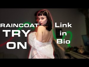 [4K] Transparent Raincoat Try On – White Clear Minimal Look