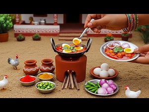 Making Yummy Miniature Egg Curry 🥚🔥 Tiny Foodkey Village Food ASMR | Indian Cooking Ideas