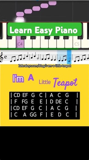 Easy Piano Tutorial with notes for one hand