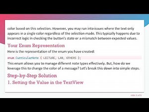 How to Dynamically Change Text Color in Android Based on User Input using enums
