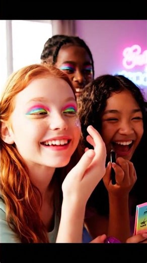 From Bare to Cosmic: Neon Makeup Sleepover