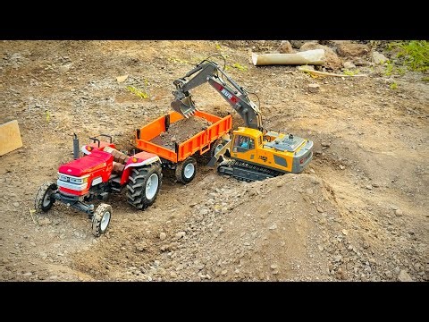 Loading Trolley Excavator 💥 Remote Control Tractor | Rc Hitachi | Tractor Love | The UK Unboxer