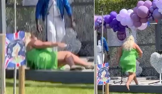 'True GC style' - Gemma Collins takes a tumble on stage during Jubilee bash - Extra.ie