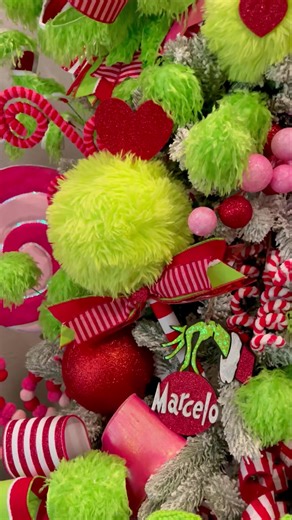 96K views · 5.4K reactions | My Christmas tree decor with some handmade items I’ve made tutorials on. #grinch #diycrafts #christmasdecorating #handmade #Christmas #christmasdecor #ornaments #grinchmas #diychristmas #holidaydecor #christmasgifts #christmastree #wreath #doorhanger | Timber Crafts | Facebook