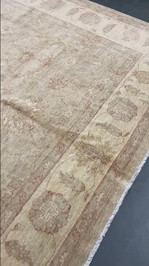 Beige Brown Modern Floral Wool Rug